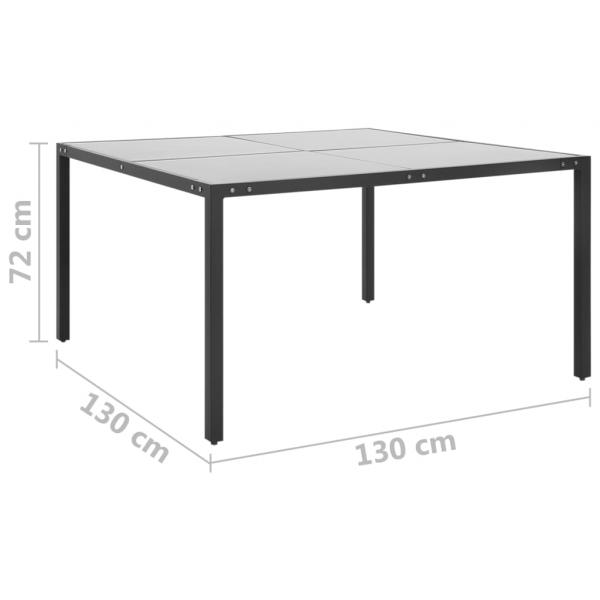 Gartentisch Anthrazit 130x130x72 cm Stahl und Glas