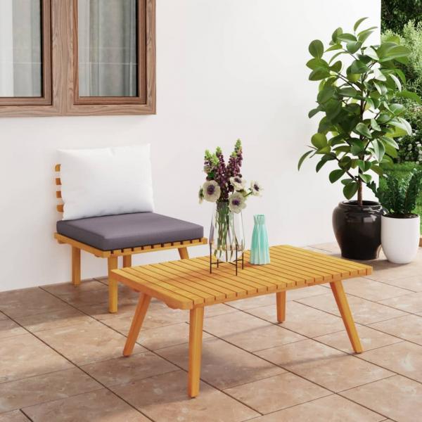 ARDEBO.de - 2-tlg. Garten-Lounge-Set mit Kissen Massivholz Akazie