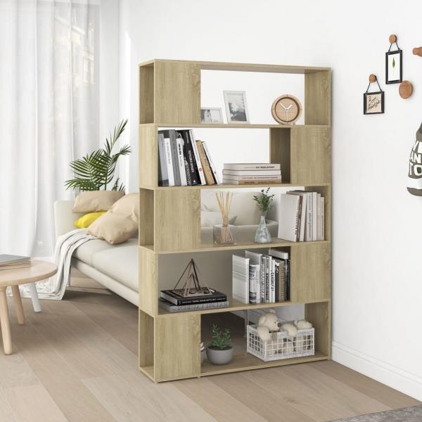 ARDEBO.de - Bücherregal Raumteiler Sonoma-Eiche 100x24x155 cm Holzwerkstoff