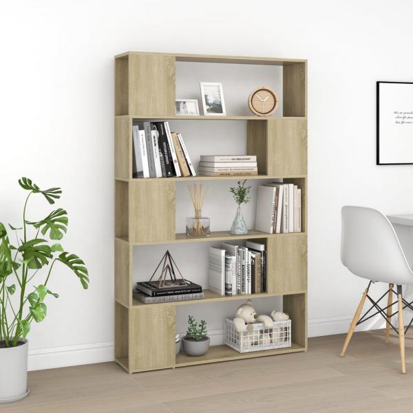 Bücherregal Raumteiler Sonoma-Eiche 100x24x155 cm Holzwerkstoff