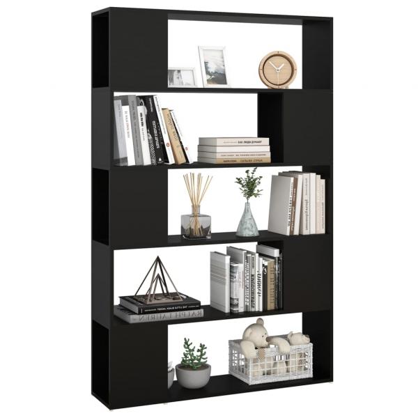 Bücherregal Raumteiler Schwarz 100x24x155 cm Holzwerkstoff