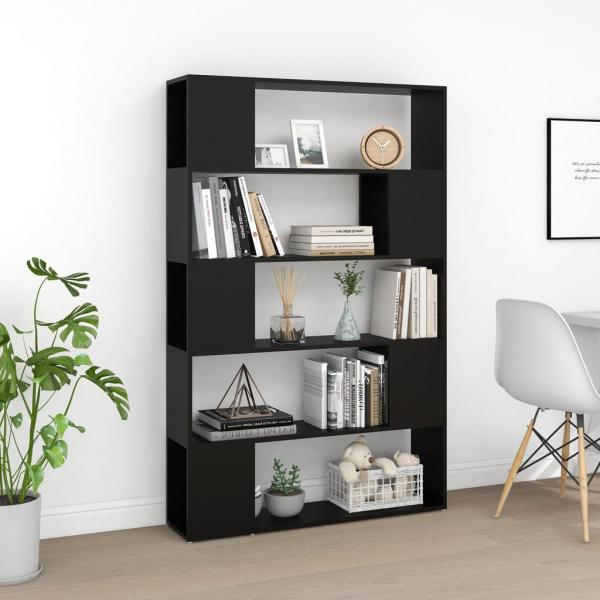 Bücherregal Raumteiler Schwarz 100x24x155 cm Holzwerkstoff