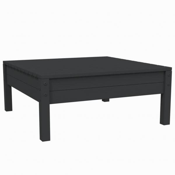 3-tlg. Garten-Lounge-Set mit Kissen Schwarz Kiefer Massivholz