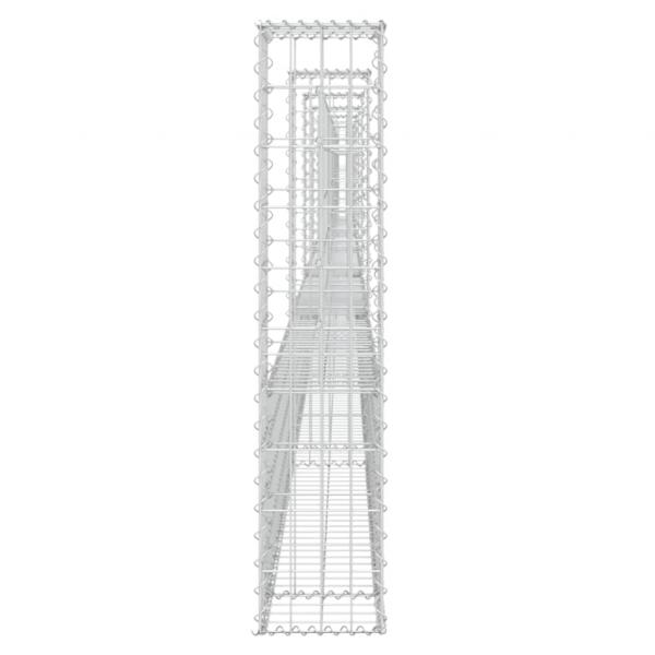 Gabionenkorb U-Form mit 6 Säulen Eisen 620x20x100 cm