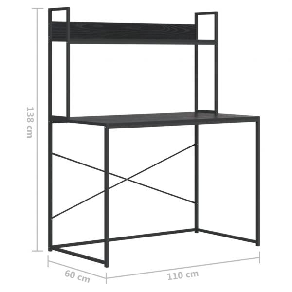 Computertisch Schwarz 110x60x138 cm Holzwerkstoff