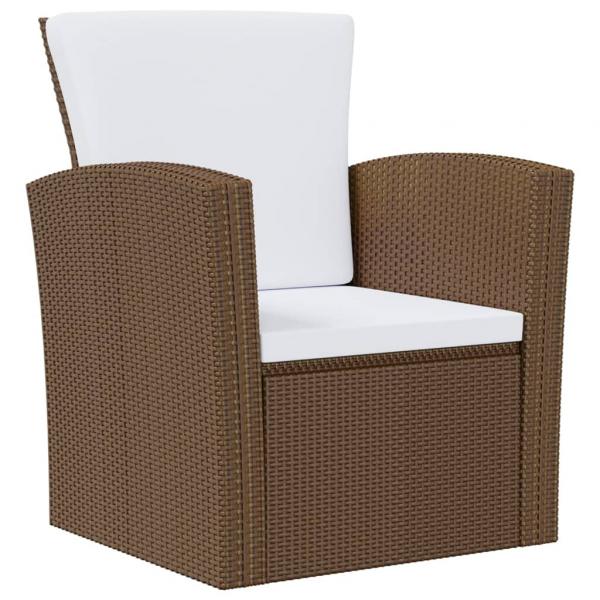 8-tlg. Garten-Lounge-Set mit Kissen Poly Rattan Braun