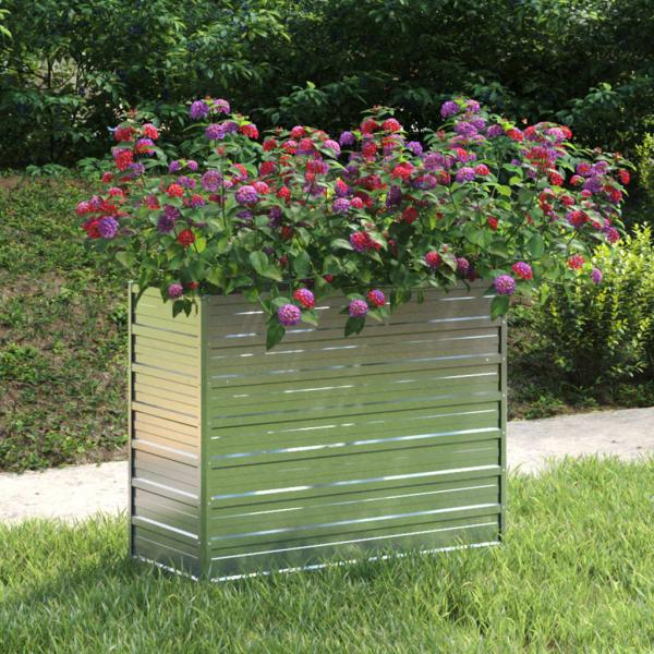 ARDEBO.de - Garten-Hochbeet 100x40x77 cm Verzinkter Stahl Silber