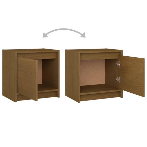 Nachtschrank Honigbraun 40x30,5x40 cm Massivholz Kiefer