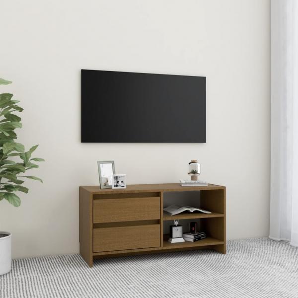 ARDEBO.de - TV-Schrank Honigbraun 80x31x39 cm Massivholz Kiefer