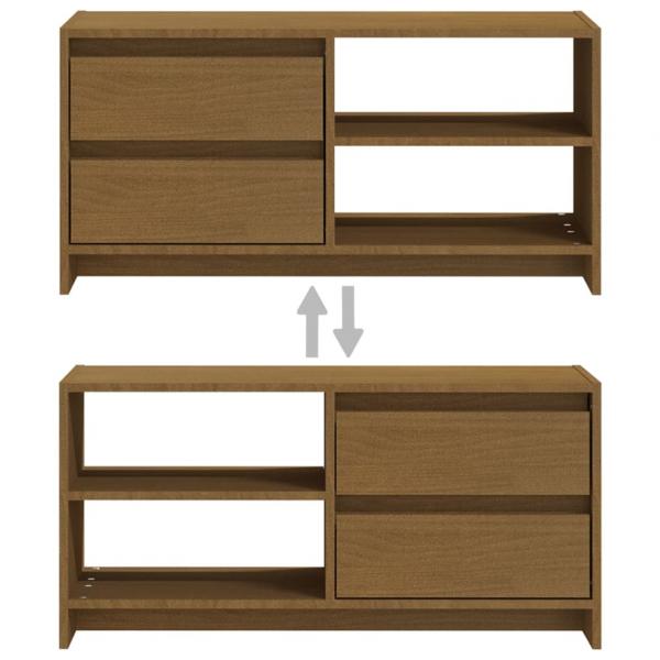 TV-Schrank Honigbraun 80x31x39 cm Massivholz Kiefer