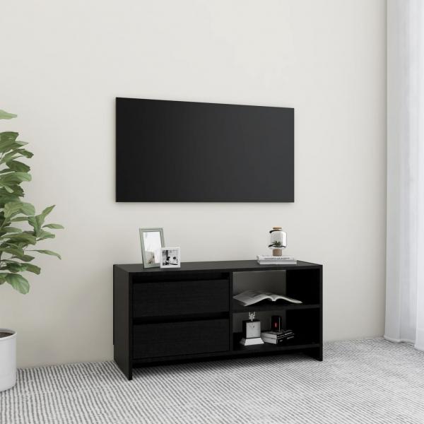 ARDEBO.de - TV-Schrank Schwarz 80x31x39 cm Massivholz Kiefer