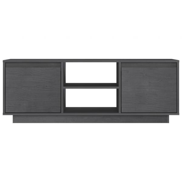 TV-Schrank Grau 110x30x40 cm Massivholz Kiefer