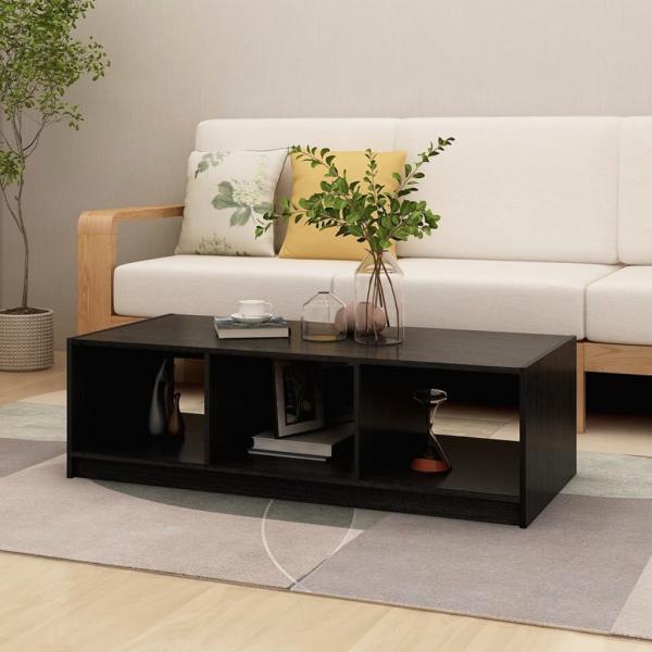 ARDEBO.de - Couchtisch Schwarz 110x50x34 cm Massivholz Kiefer