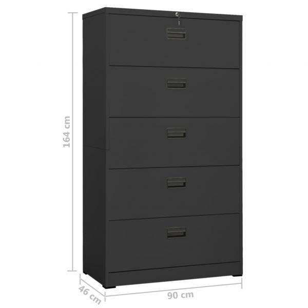 Aktenschrank Anthrazit 90x46x164 cm Stahl