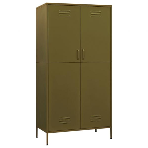 Kleiderschrank Olivgrün 90x50x180 cm Stahl   