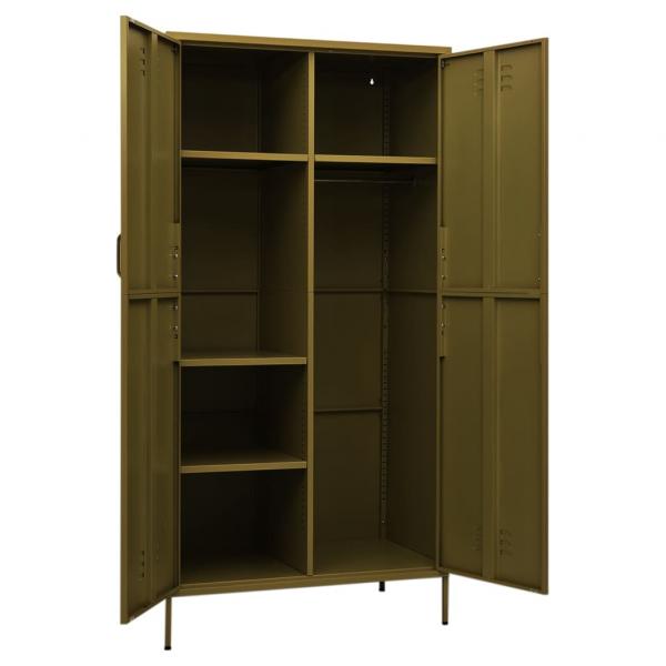 Kleiderschrank Olivgrün 90x50x180 cm Stahl   