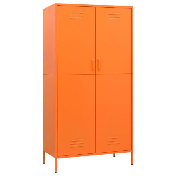 Kleiderschrank Orange 90x50x180 cm Stahl   