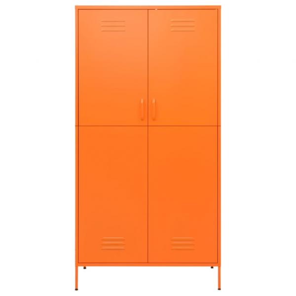 Kleiderschrank Orange 90x50x180 cm Stahl   