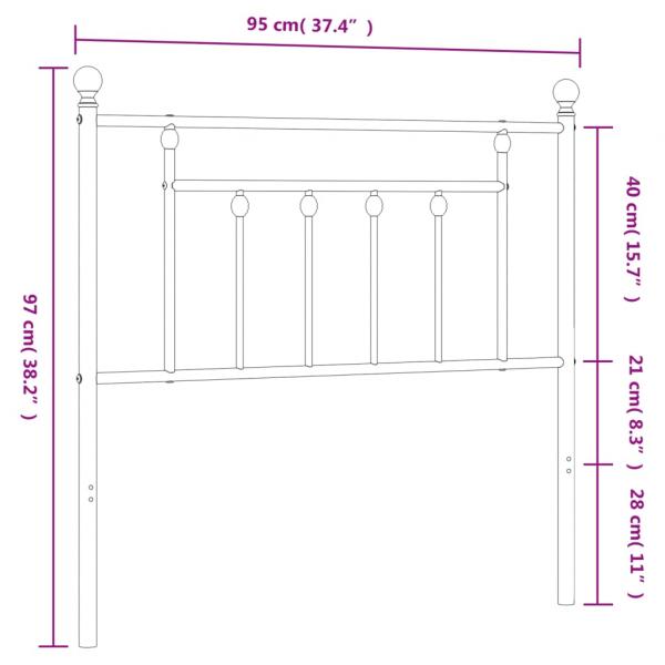 Kopfteil Metall Schwarz 90 cm