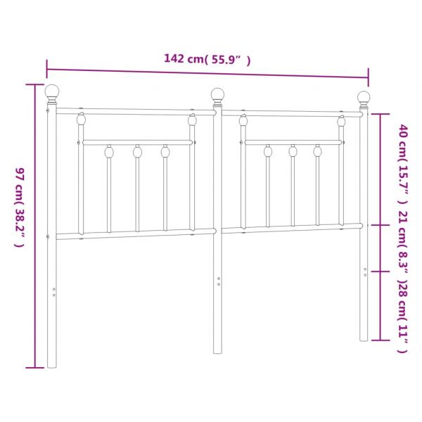 Kopfteil Metall Schwarz 135 cm