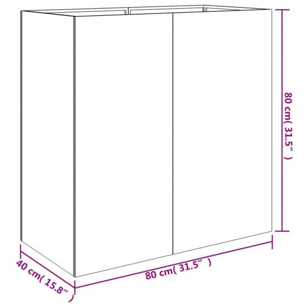 Pflanzkübel 40x80x80 cm Cortenstahl