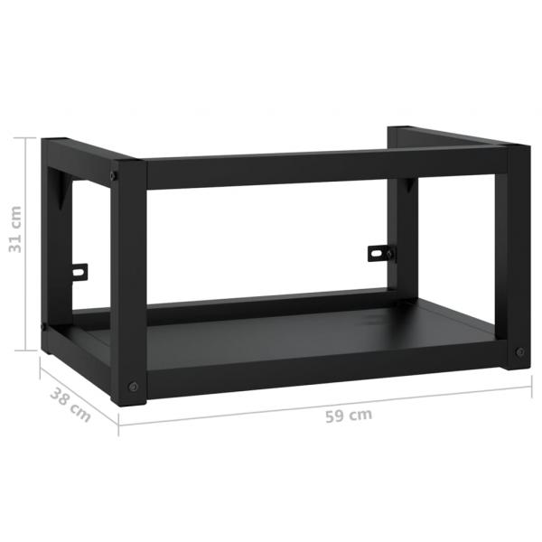 Badezimmer Wand-Waschtischgestell Schwarz 59x38x31 cm Eisen