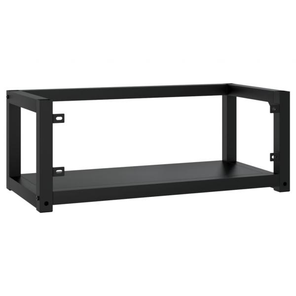 Badezimmer Wand-Waschtischgestell Schwarz 79x38x31 cm Eisen