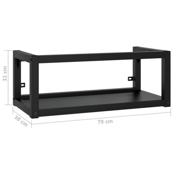 Badezimmer Wand-Waschtischgestell Schwarz 79x38x31 cm Eisen