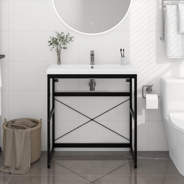 ARDEBO.de - Badezimmer Waschtischgestell Schwarz 79x38x83 cm Eisen