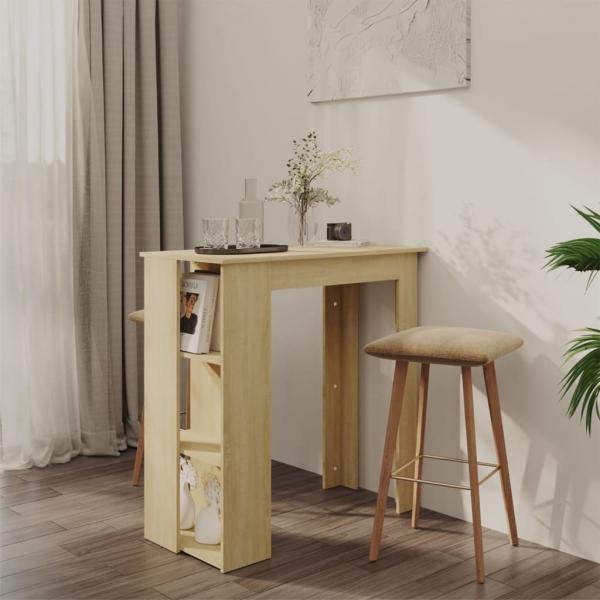 ARDEBO.de - Bartisch mit Regal Sonoma-Eiche 102x50x103,5 cm Holzwerkstoff