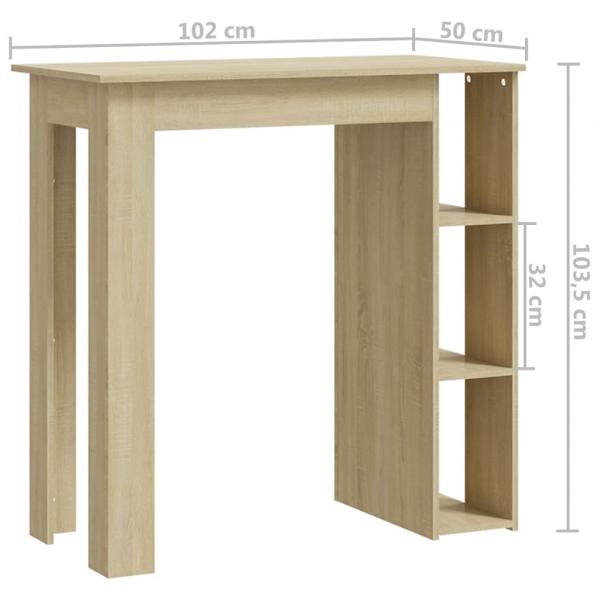 Bartisch mit Regal Sonoma-Eiche 102x50x103,5 cm Holzwerkstoff