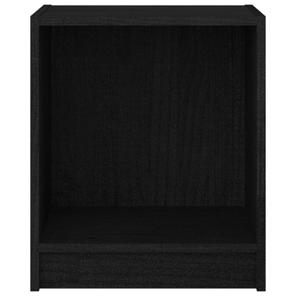 Nachttische 2 Stk. Schwarz 35,5x33,5x41,5 cm Massivholz Kiefer