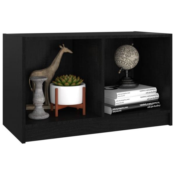 TV-Schrank Schwarz 70x33x42 cm Massivholz Kiefer