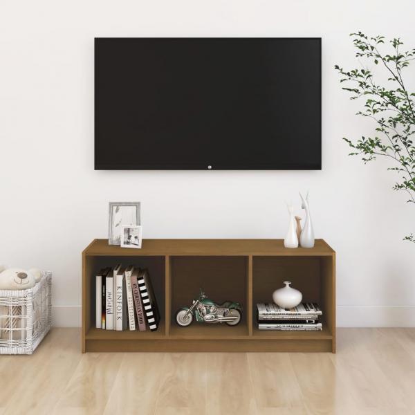 TV-Schrank Honigbraun 104x33x41 cm Massivholz Kiefer