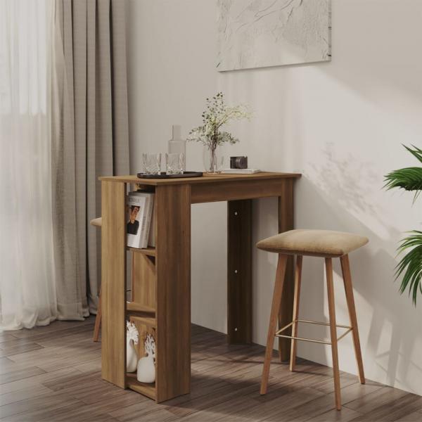 ARDEBO.de - Bartisch mit Regal Braun Eiche 102x50x103,5 cm Holzwerkstoff