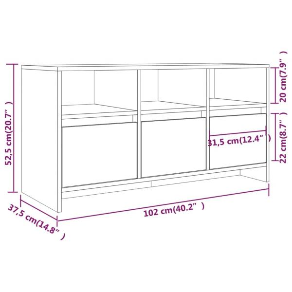 TV-Schrank Räuchereiche 102x37,5x52,5 cm Holzwerkstoff