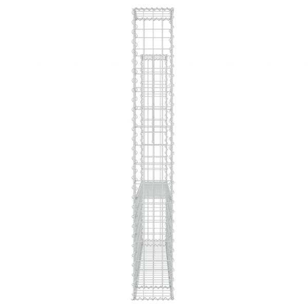 Gabionenkorb U-Form mit 2 Säulen Eisen 140x20x150 cm