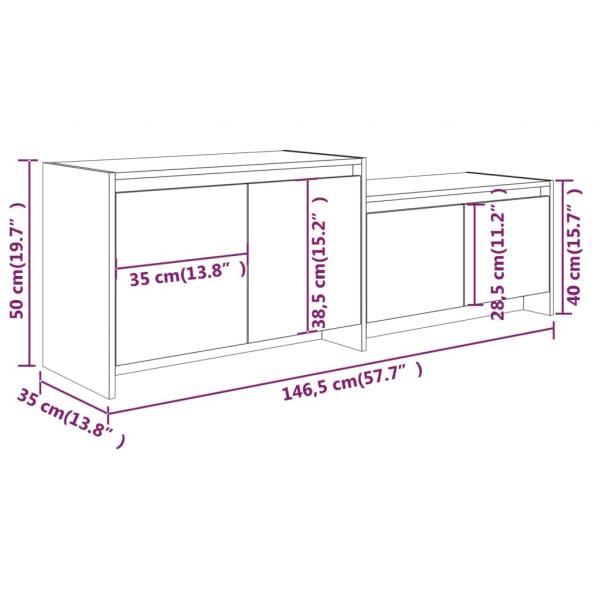 TV-Schrank Räuchereiche 146,5x35x50 cm Holzwerkstoff