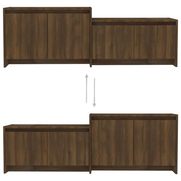 TV-Schrank Braun Eichen-Optik 146,5x35x50 cm Holzwerkstoff