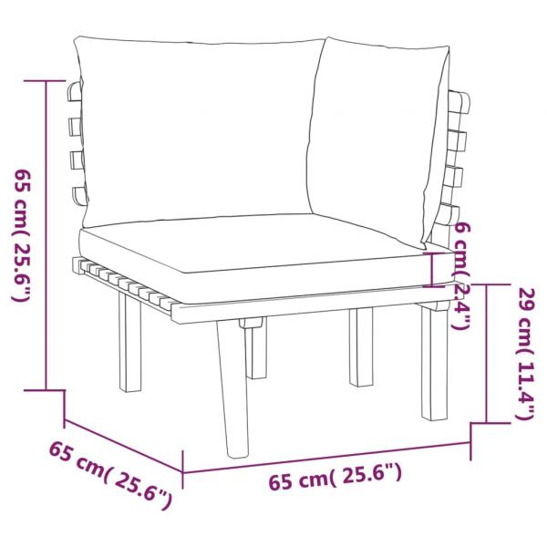 12-tlg. Garten-Lounge-Set mit Kissen Massivholz Akazie