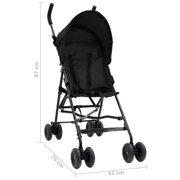 Kinderwagen Anthrazit und Schwarz Stahl