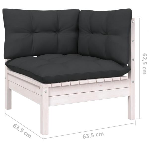 2-Sitzer-Gartensofa mit Anthrazit Kissen Massivholz Kiefer