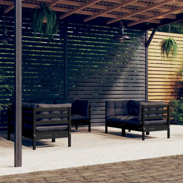 ARDEBO.de - 6-tlg. Garten-Lounge-Set mit Kissen Massivholz Kiefer