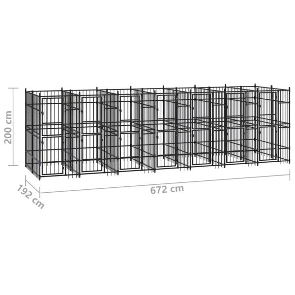 Outdoor-Hundezwinger Stahl 12,9 m²