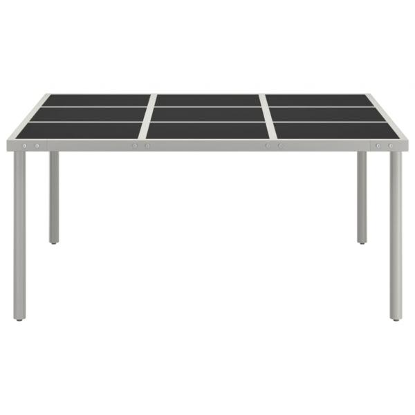 Garten-Esstisch 170x170x74,5 cm Glas und Stahl