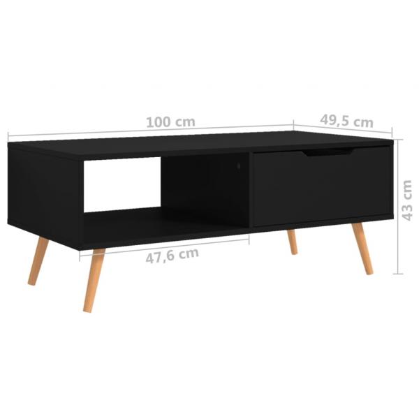 Couchtisch Schwarz 100x49,5x43 cm Holzwerkstoff