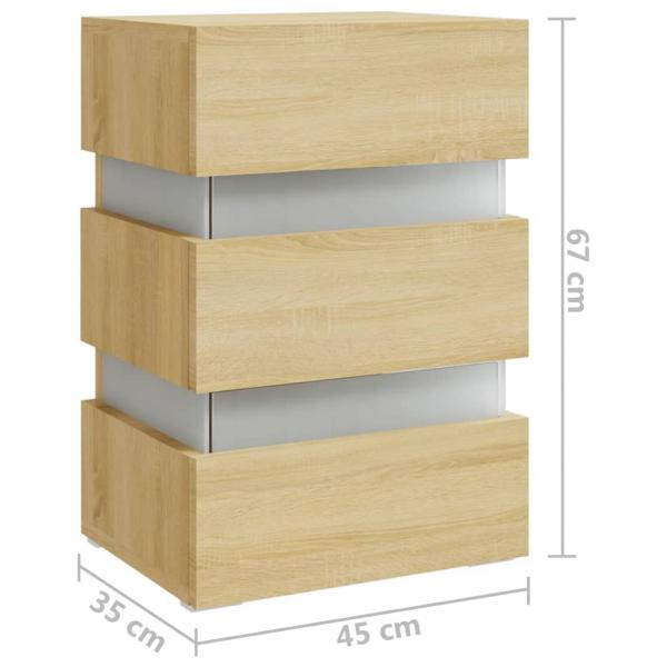 LED-Nachttisch Sonoma-Eiche 45x35x67 cm Holzwerkstoff