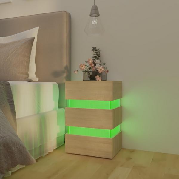 LED-Nachttisch Sonoma-Eiche 45x35x67 cm Holzwerkstoff