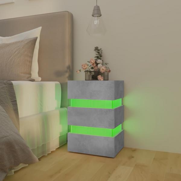 LED-Nachttisch Betongrau 45x35x67 cm Holzwerkstoff