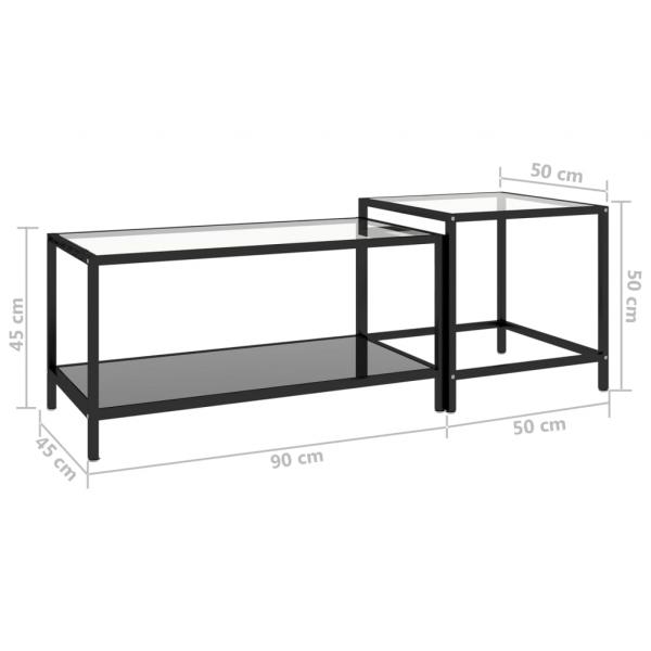 Beistelltische 2 Stk. Hartglas Schwarz